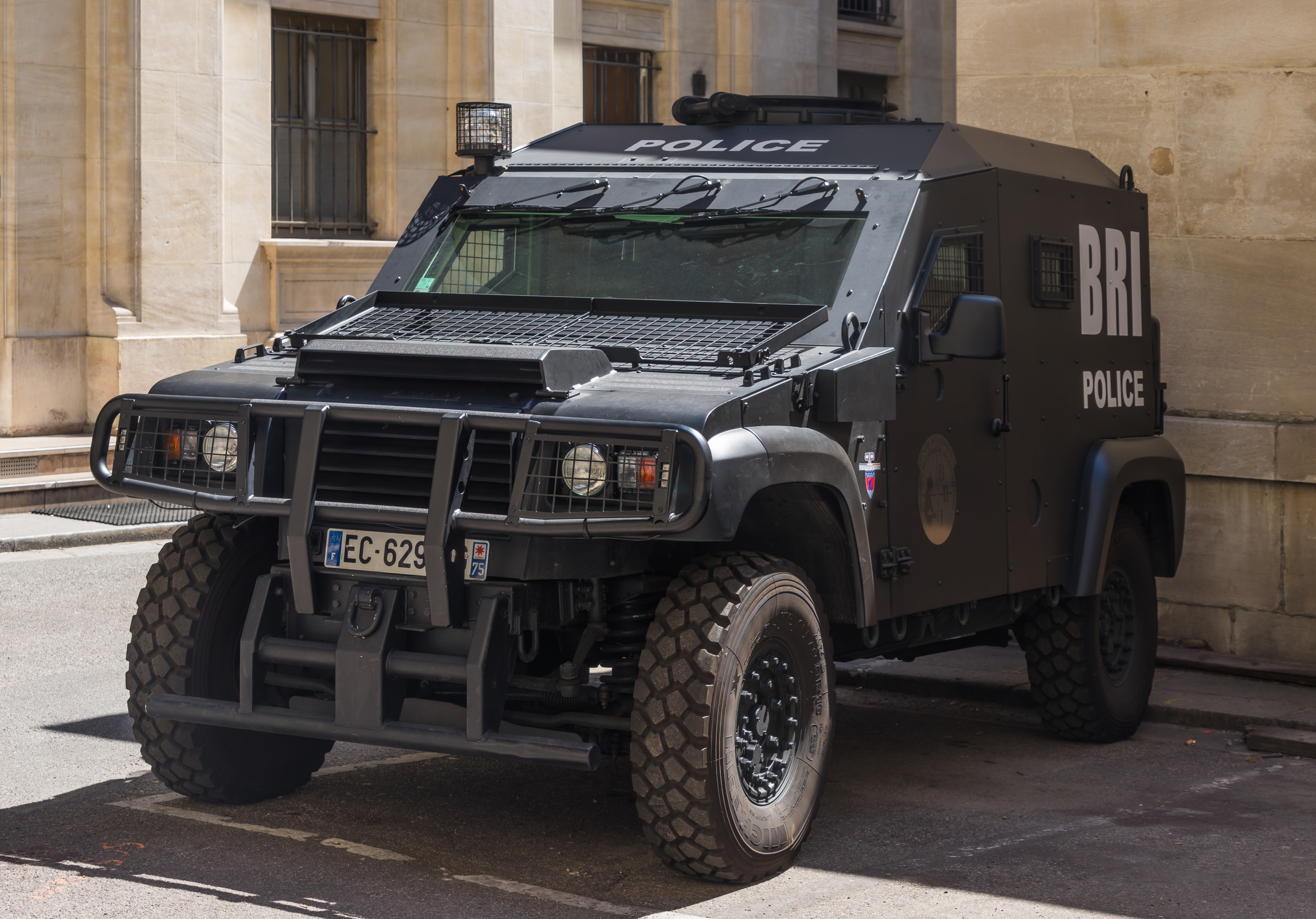 Police BRI armoured Panhard car Paris France