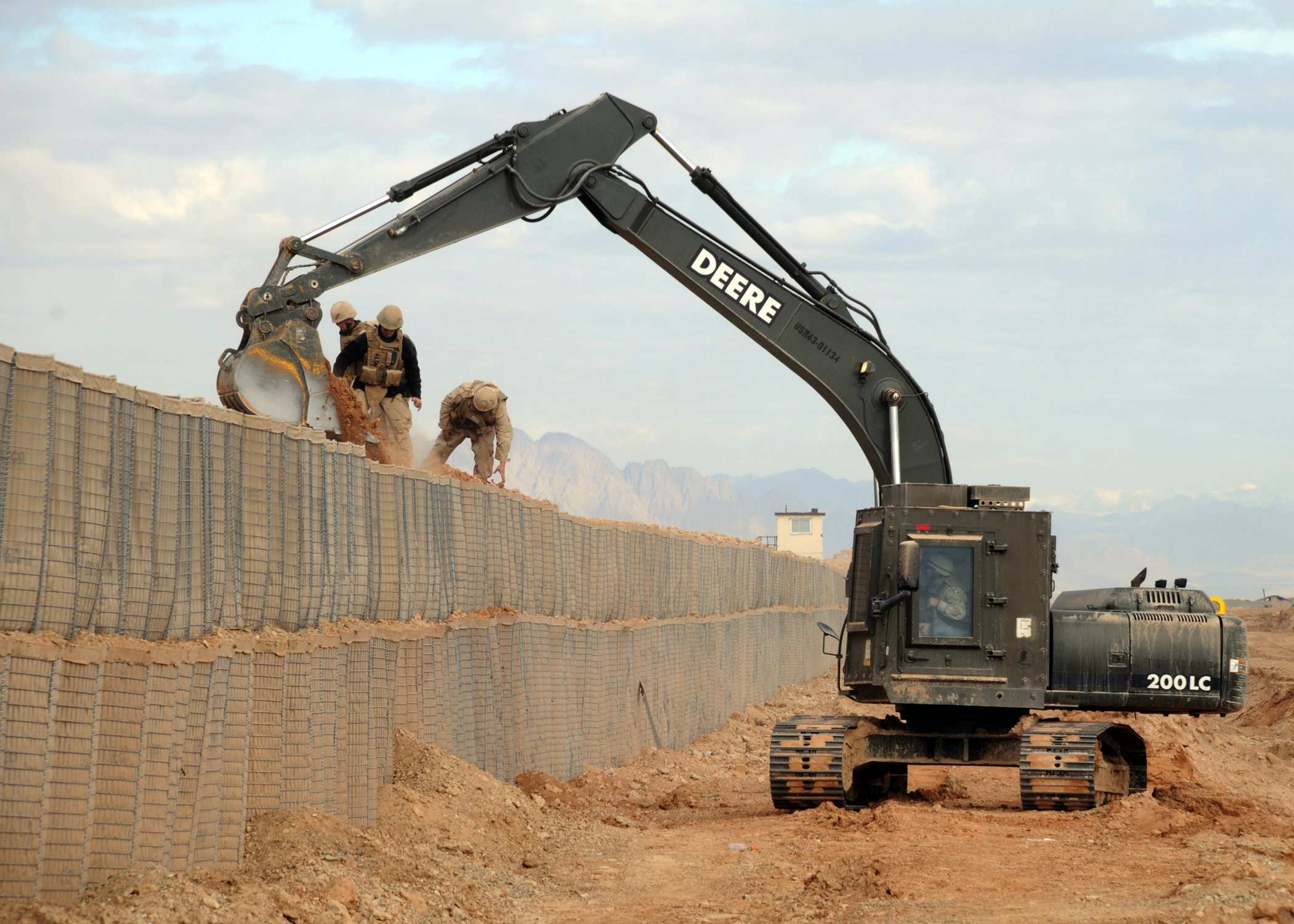Up-armored excavator in Afghanistan