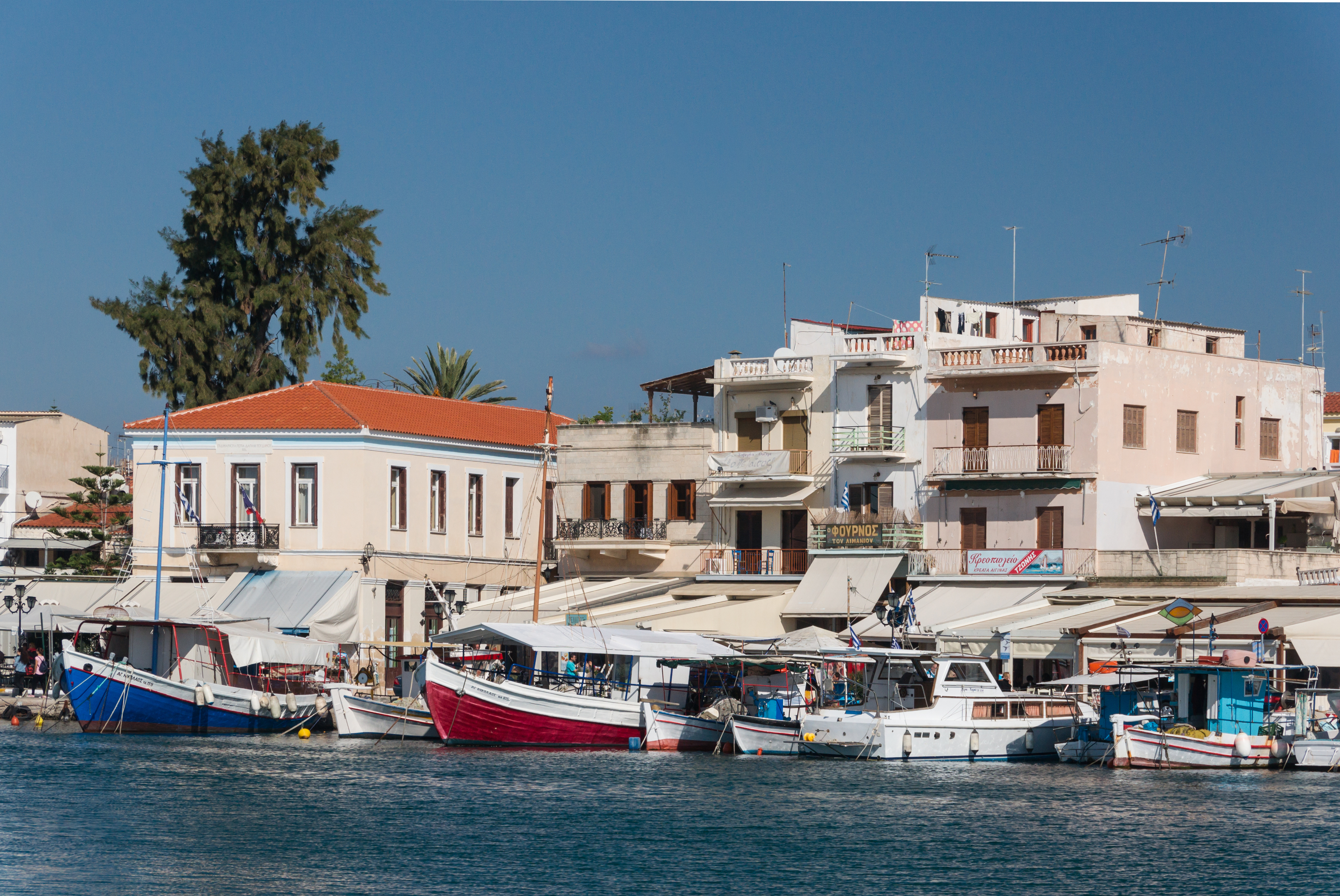Aegina harbour embankment