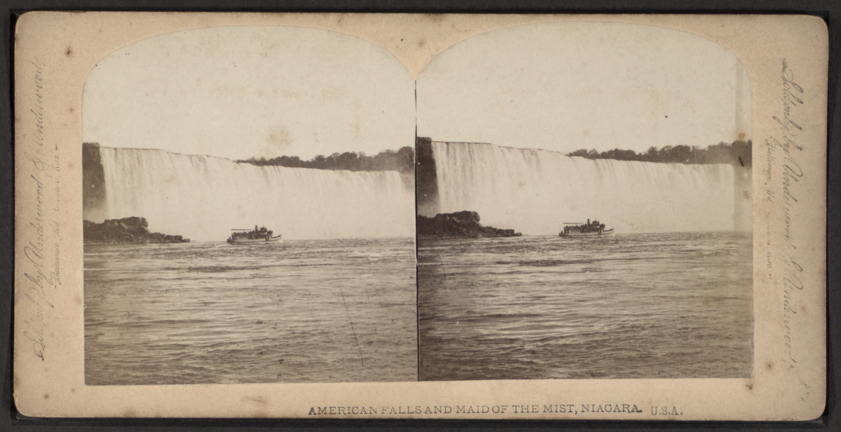 American Falls and Maid of the Mist, Niagara, U.S.A, by Underwood & Underwood