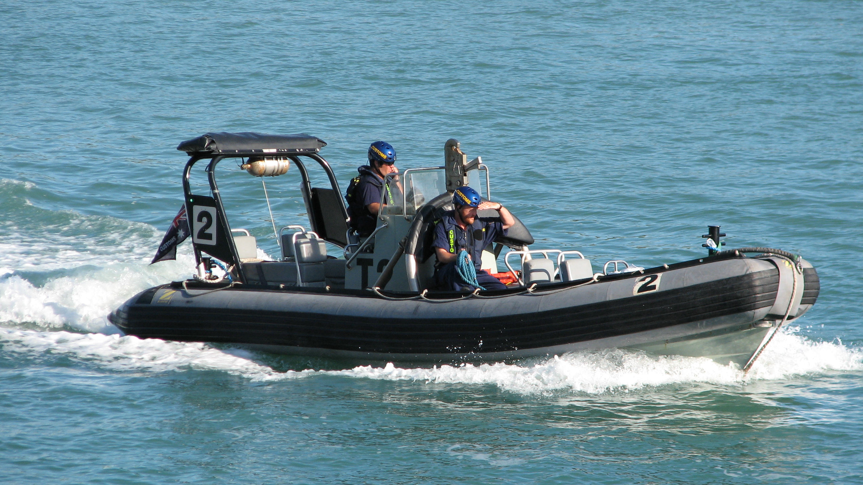 Australian Customs Inflatable near Stokes Hill Wharf