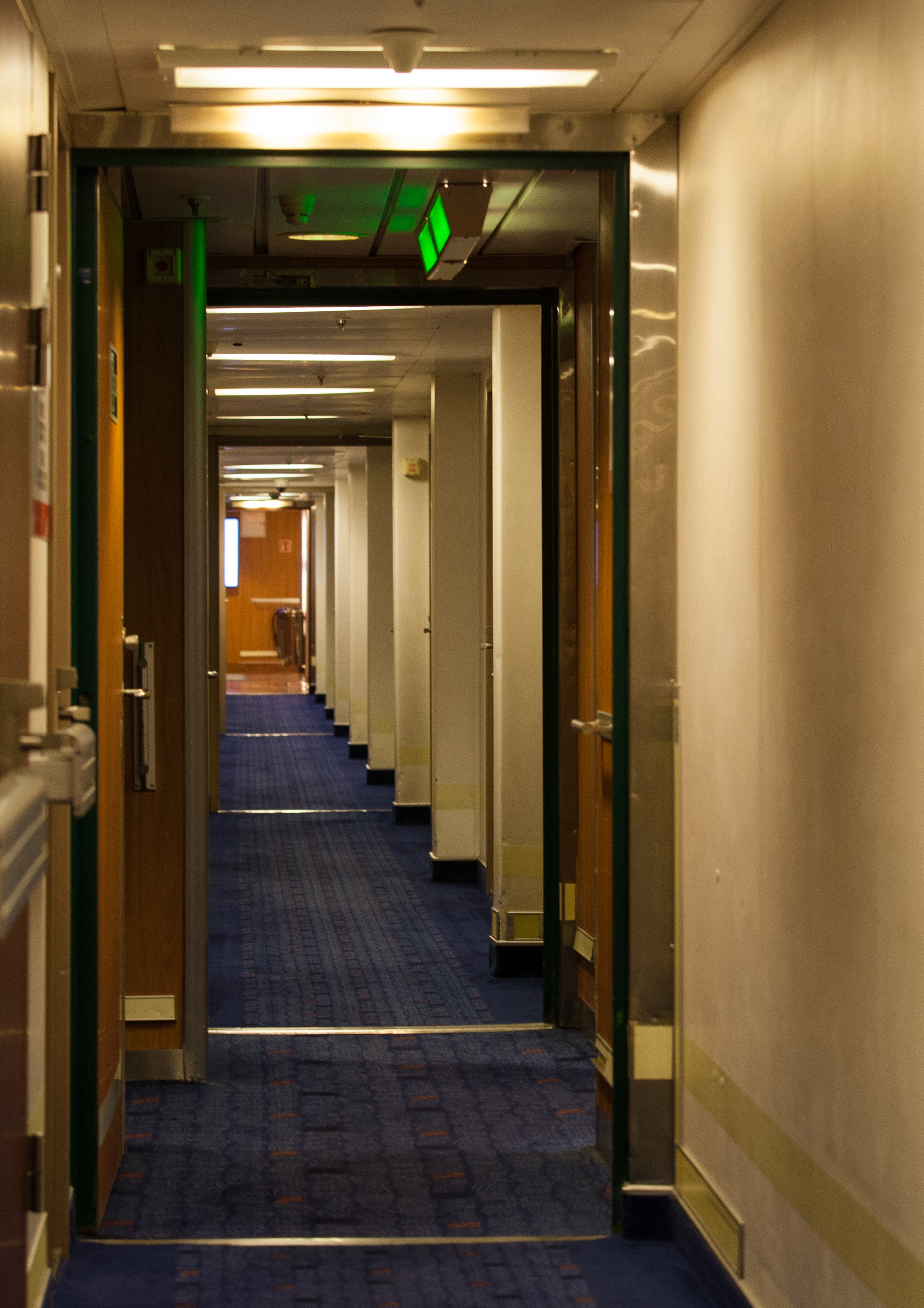 a corridor in a Stena Line ferry, Baltic sea, June 2014