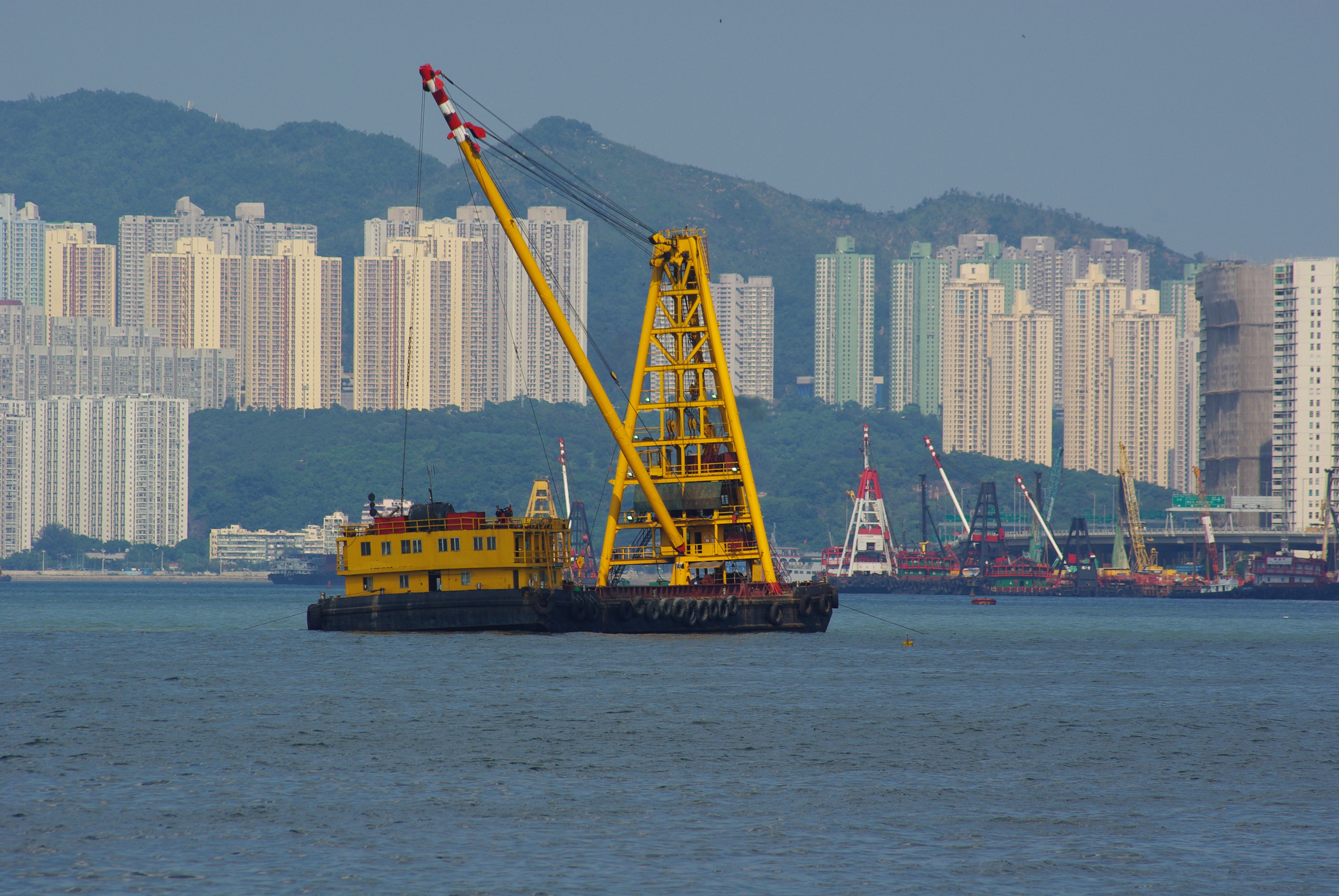 Barge in Victoria Harbour