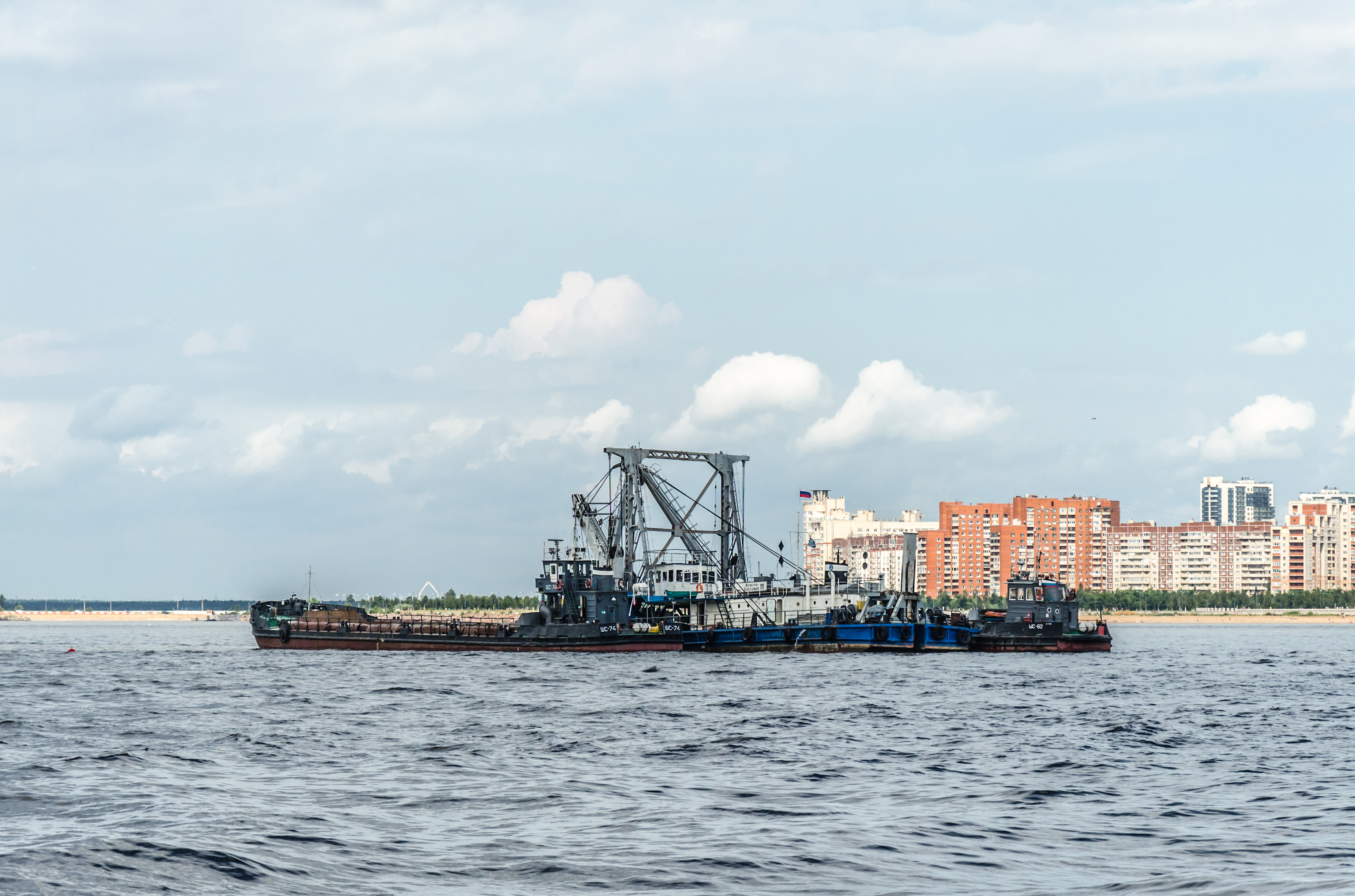 Barge on Neva river