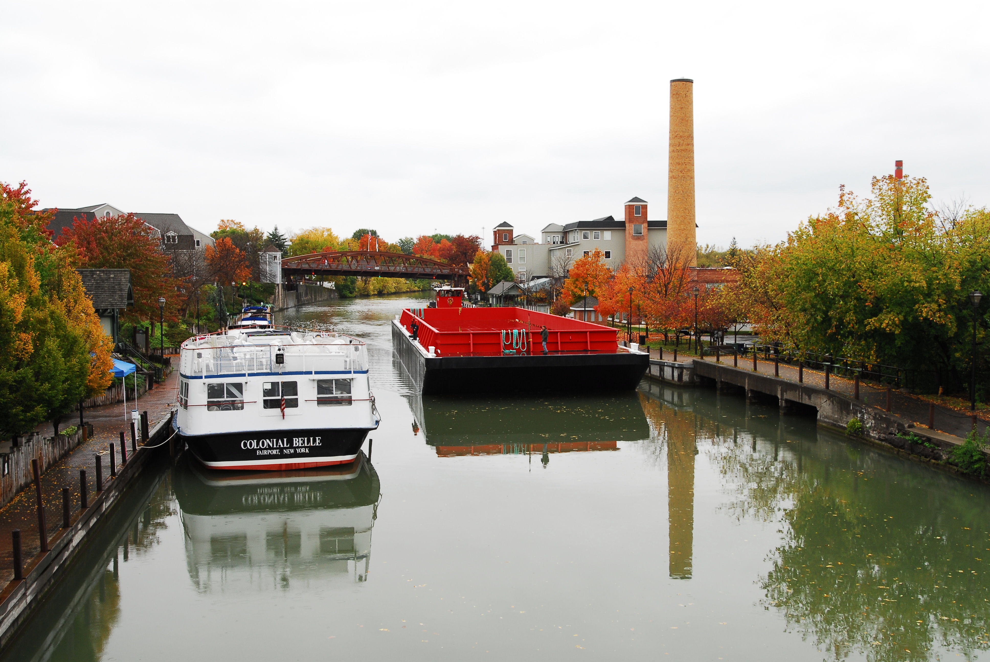 Barge passing through Fairport, NY
