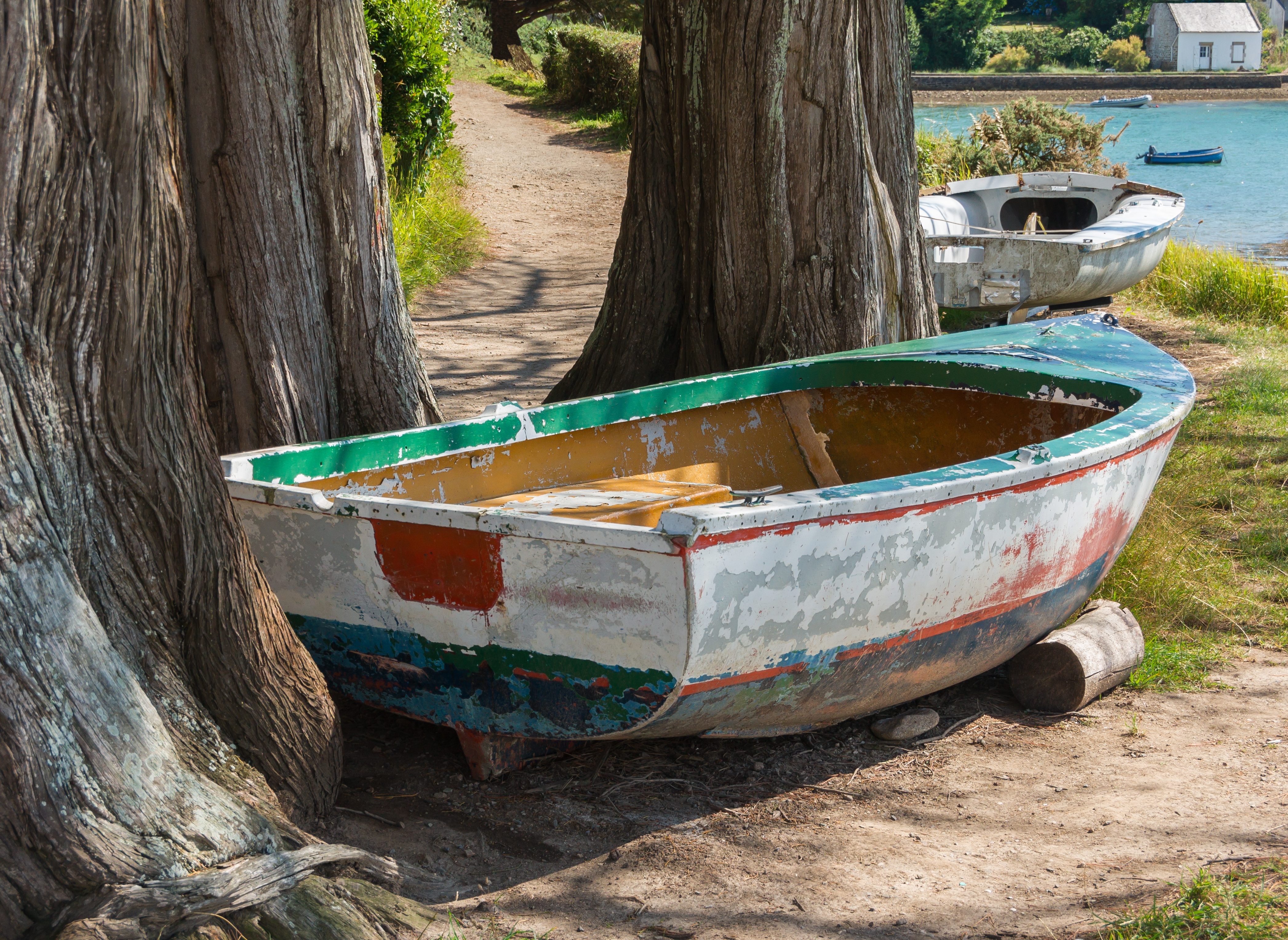 Barque abandonnée Île aux Moines, Morbihan, France