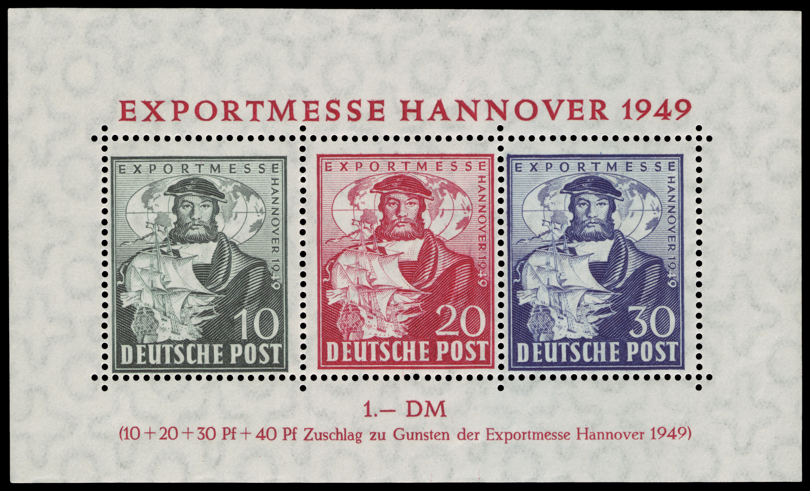 Bi Zone 1949 Block 1 Exportmesse Hannover Hermann Wedigh