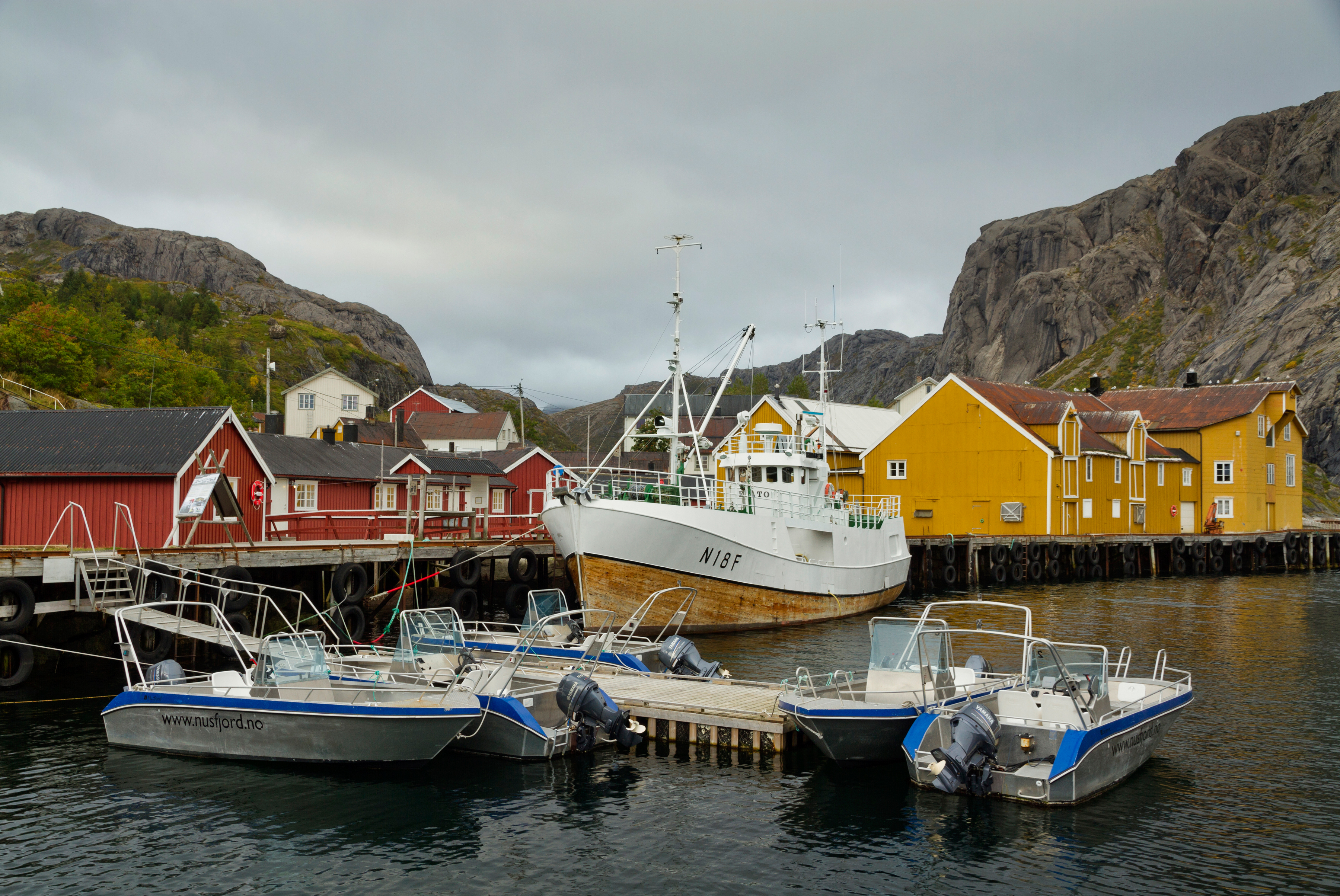 Boats in Nusfjord, Lofoten, Norway, 2015 September