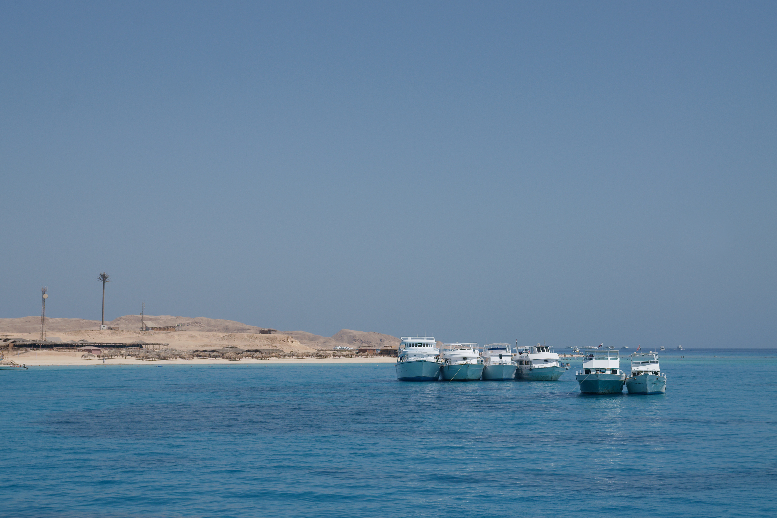 Boats near Paradise Island, Hurghada