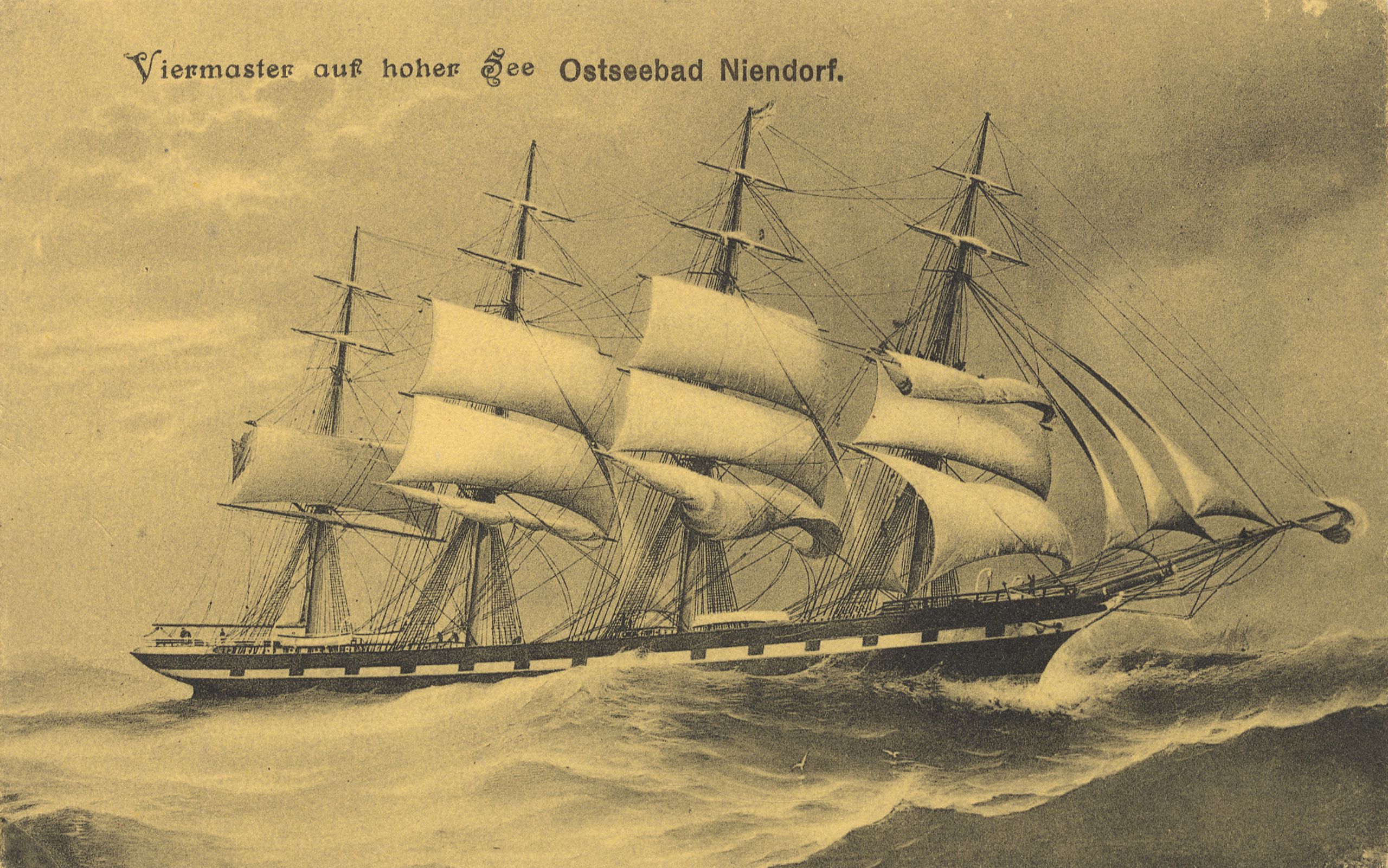 British four-masted and full-rigged ship