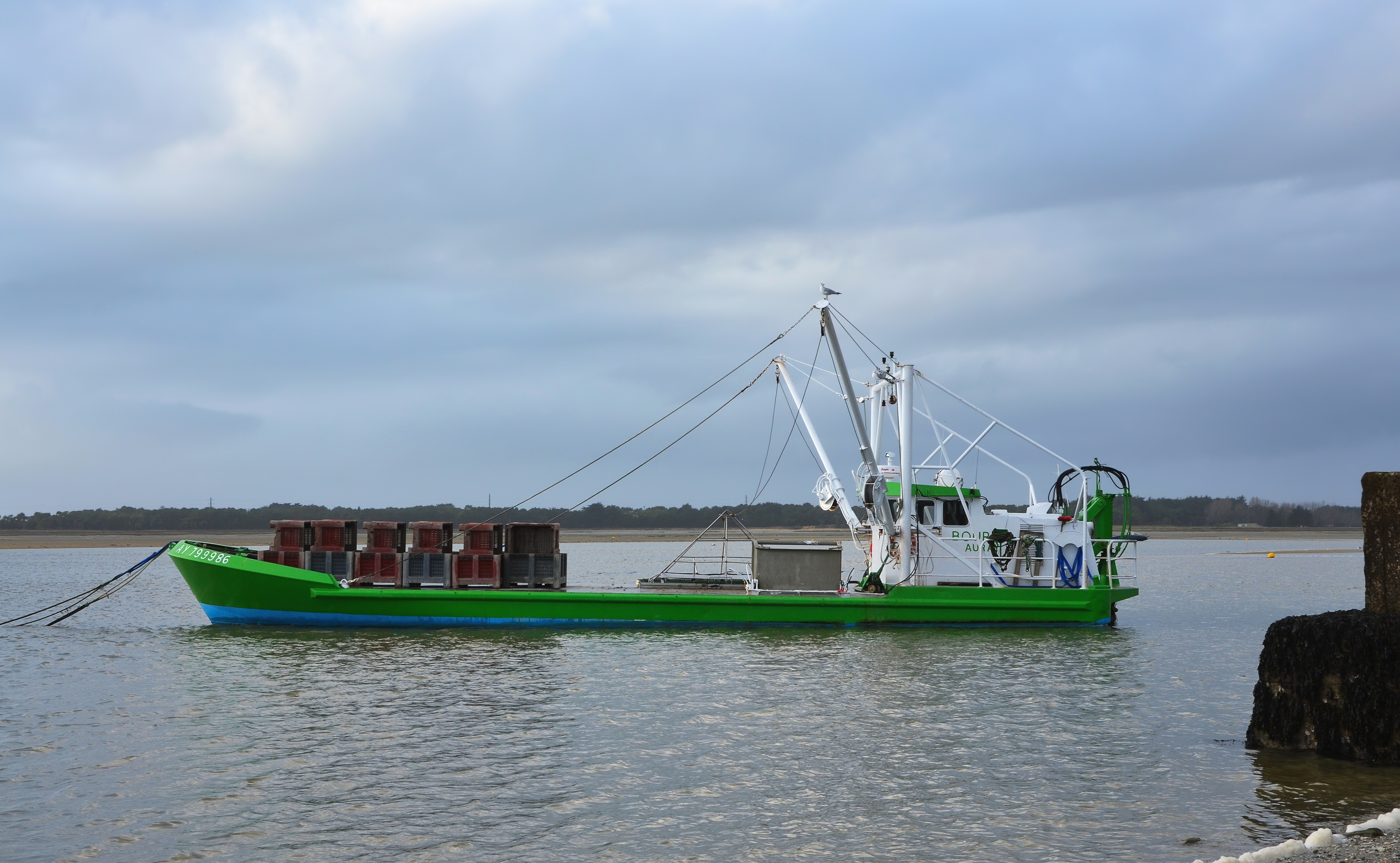Carnac 56 Ostréiculture Bateau amarré 2013
