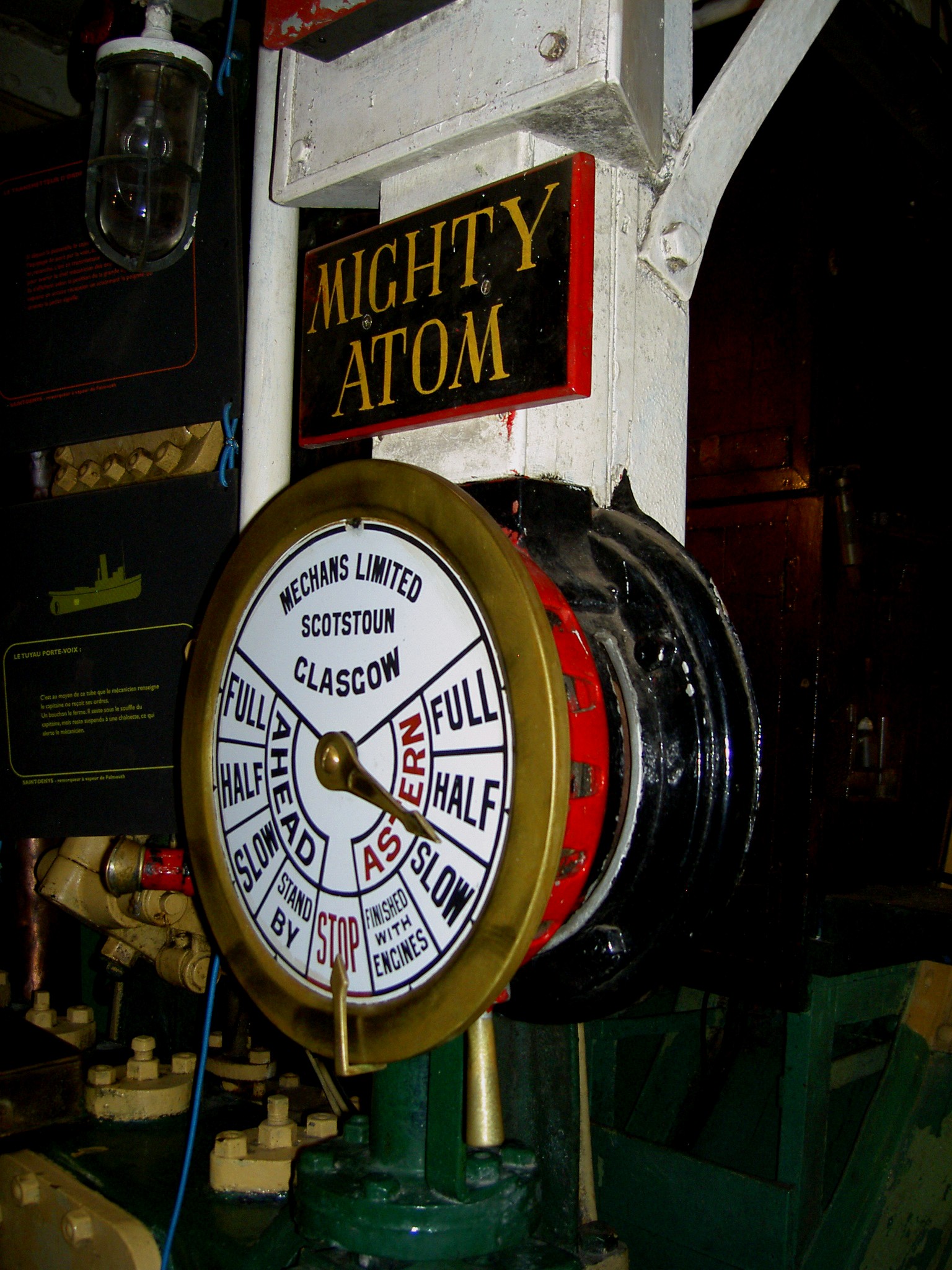 Chadburn of a steam tugboat