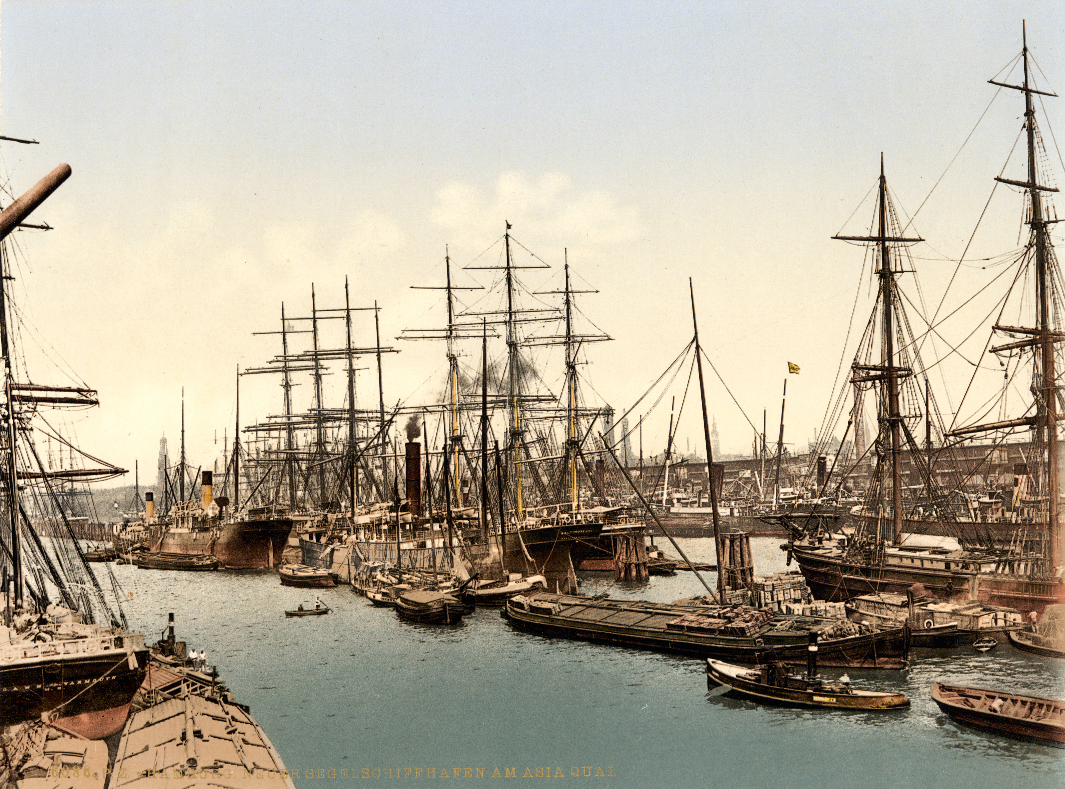 Flickr - …trialsanderrors - Sailing ships at Asiakai, Hamburg, Germany, ca. 1895