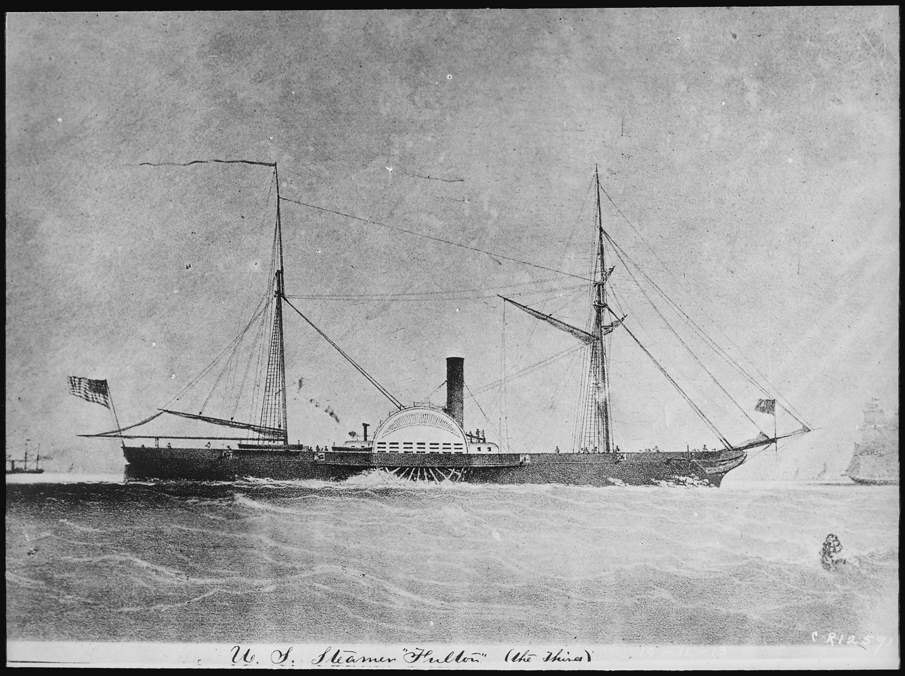 Fulton, starboard side, underway - NARA - 512988