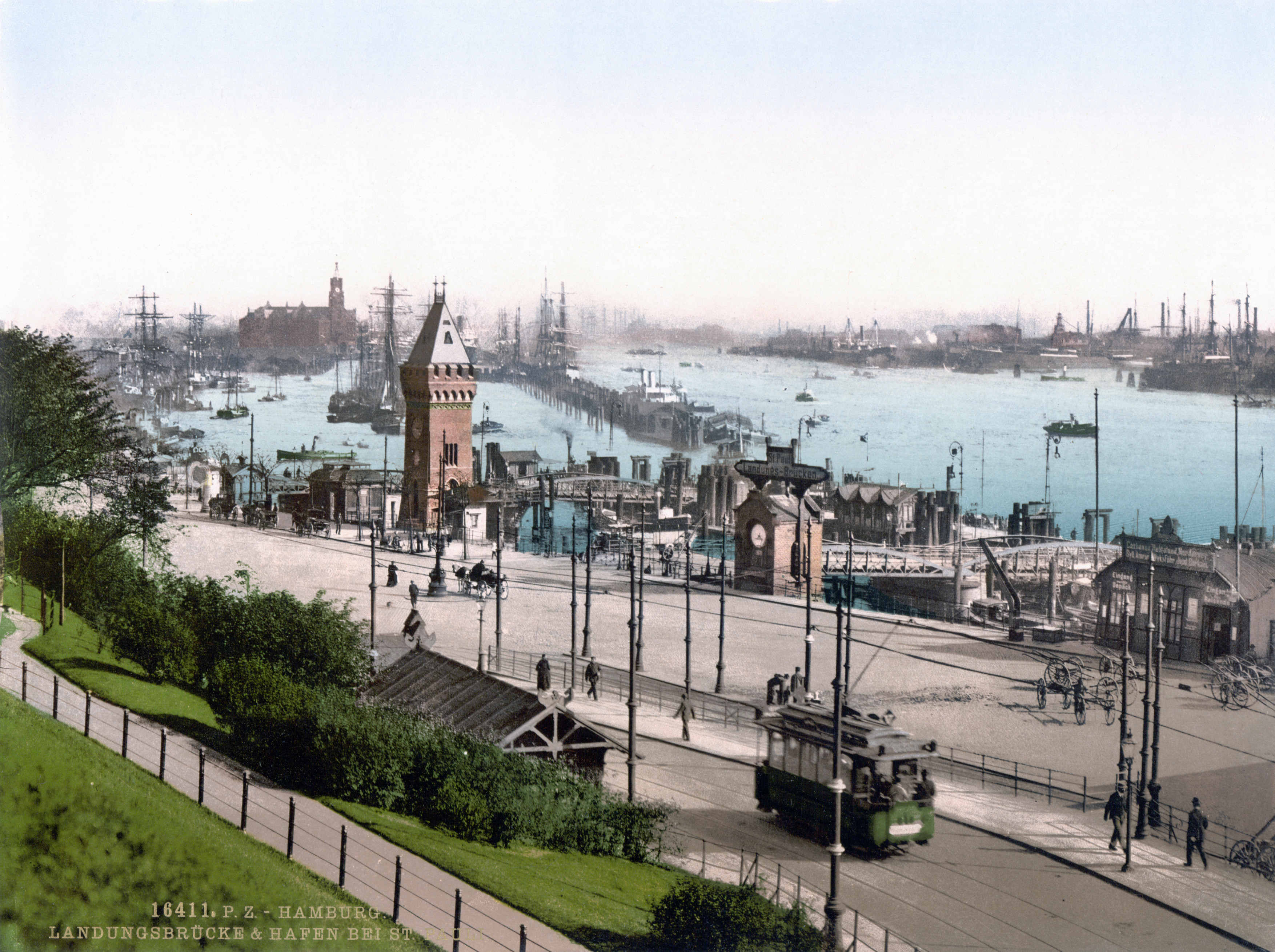 Landungsbrücken bei Sankt-Pauli um 1900