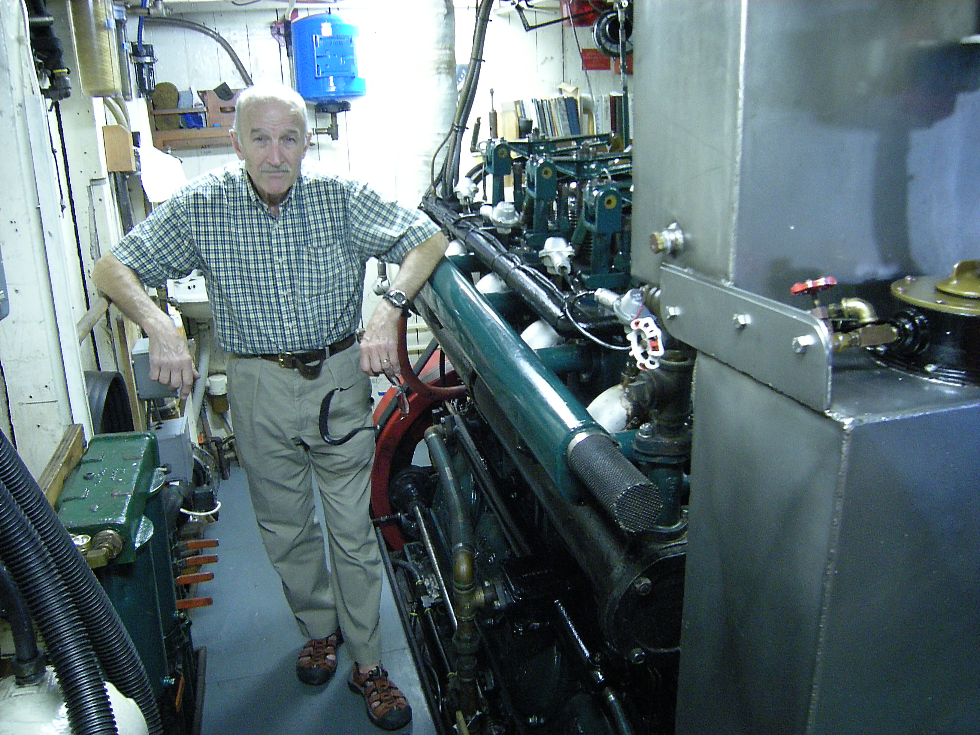MV Westward - Hugh Reilly in engine room 01