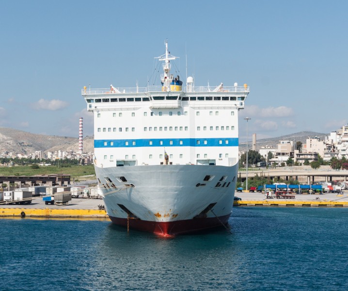 ANEK LINES EL.Venizelos front view, Piraeus, Greece
