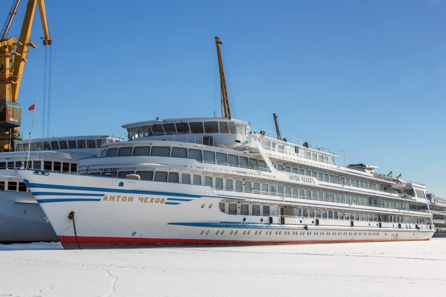 Anton Chekhov in Winter at Moscow North River Port 10-feb-2015 01