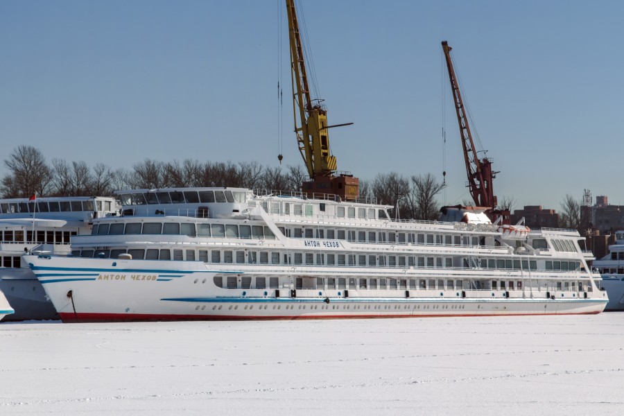 Anton Chekhov in Winter at Moscow North River Port 10-feb-2015 02