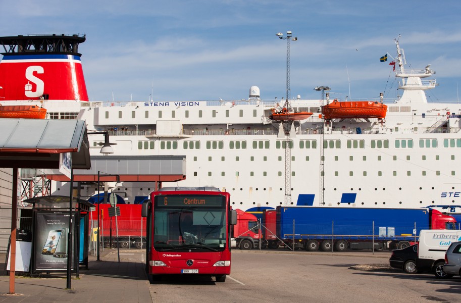 a Stena Line ferry in Karlskrona, Sweden, Baltic sea, June 2014