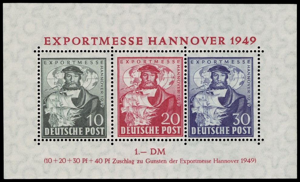 Bi Zone 1949 Block 1 Exportmesse Hannover Hermann Wedigh