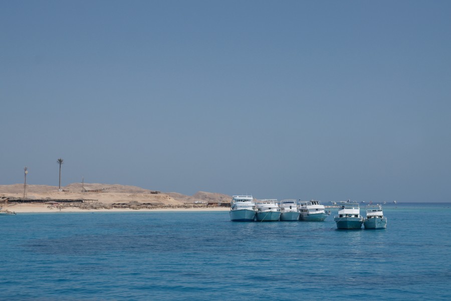 Boats near Paradise Island, Hurghada