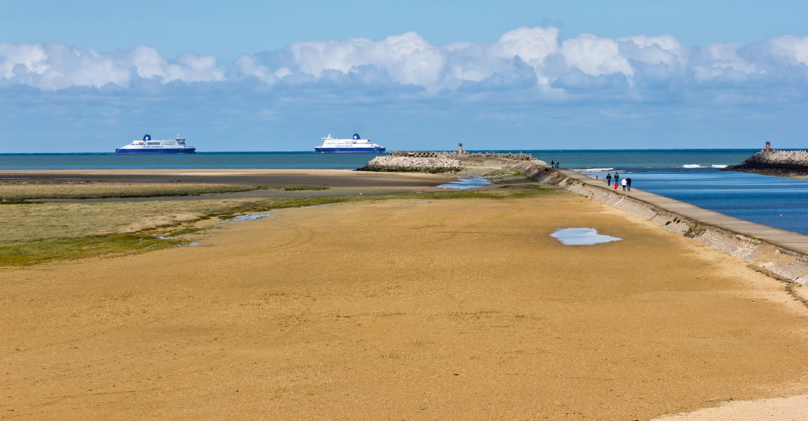 DFDS Dover Seaways and Delft Seaways, estuary of the river Aa near Gravelines-7903