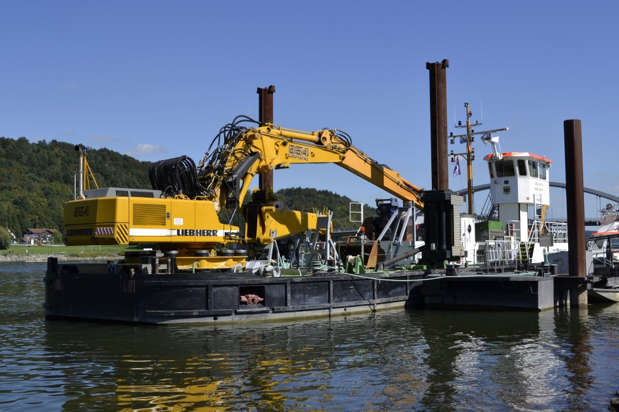 Dredge ship on the Danube