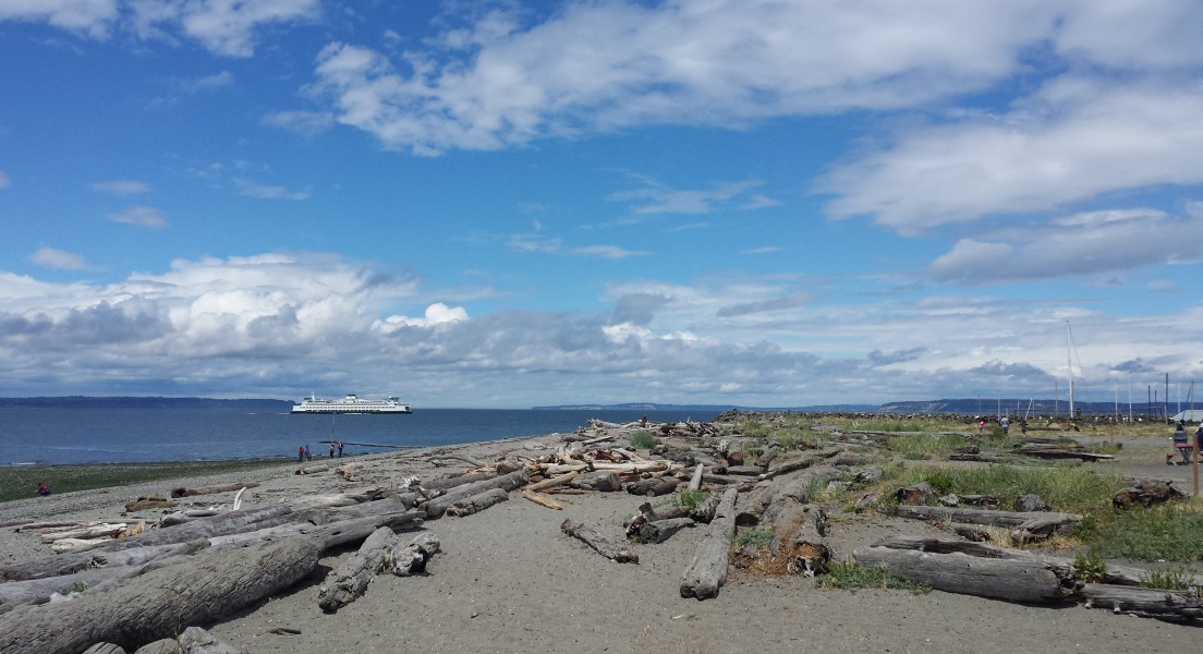 Edmonds Ferry from Edmonds Beach - Edmonds Washington