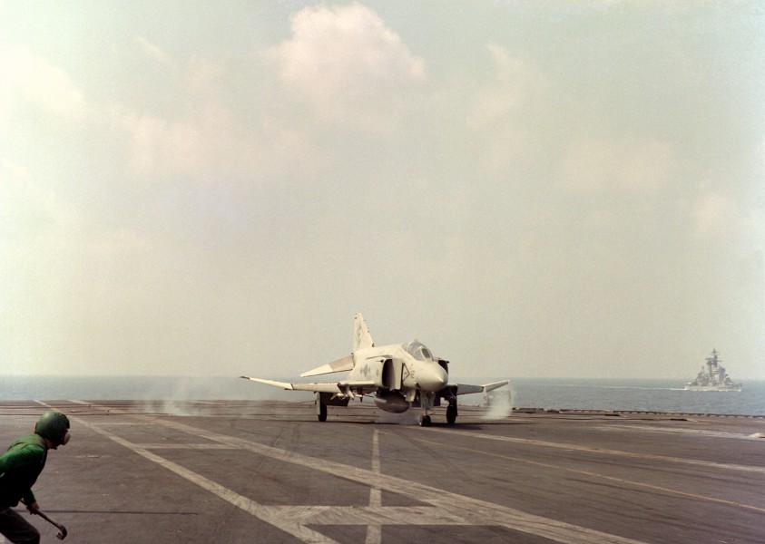 F-4J VF-102 landing on CV-62 1979