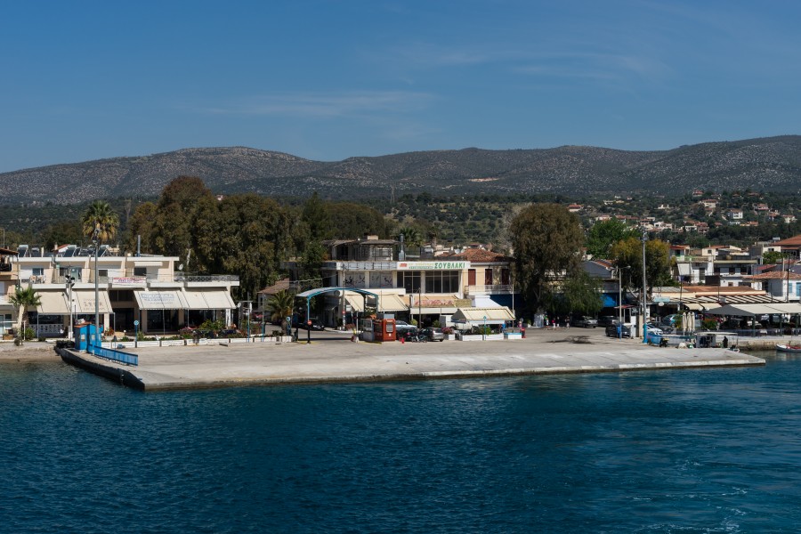 Ferry embankment Eretria Euboea Greece