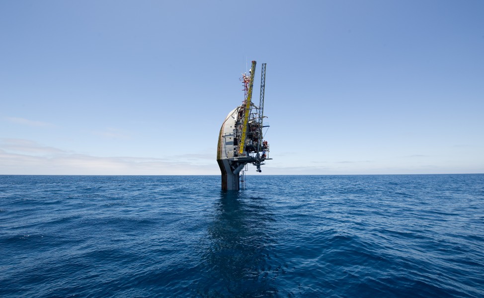 Flickr - Official U.S. Navy Imagery - The Floating Instrument Platform, or FLIP, is partially submerged in the Pacific Ocean.