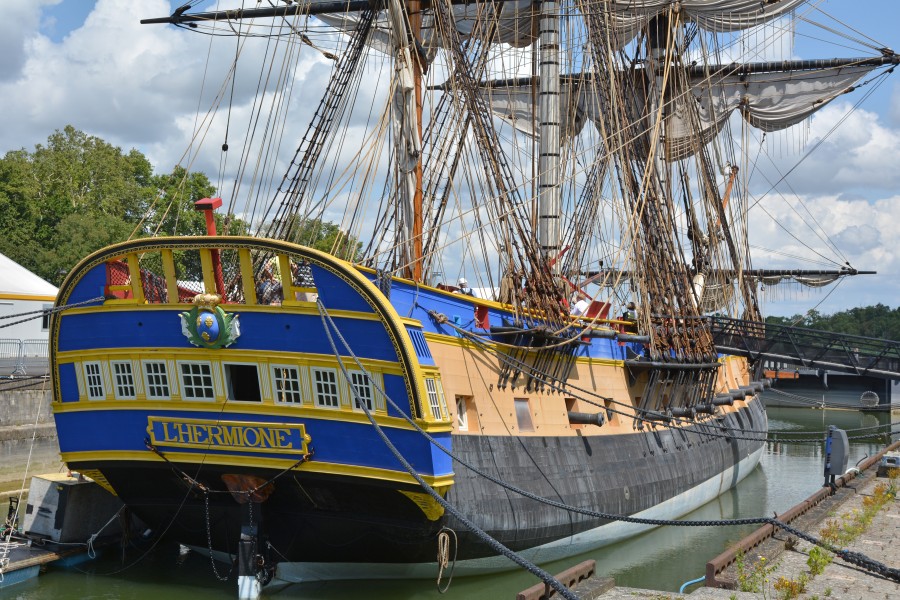 Frégate Hermione réplique de la frégate de 1779 en aout 2014 DSC 5906