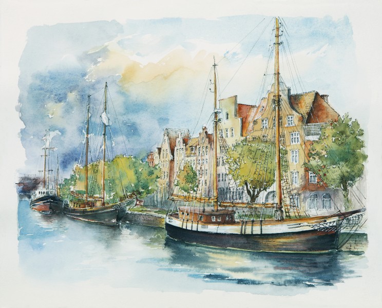 Hansestadt Lubeck Tatiana Yagunova Watercolor painting 2014