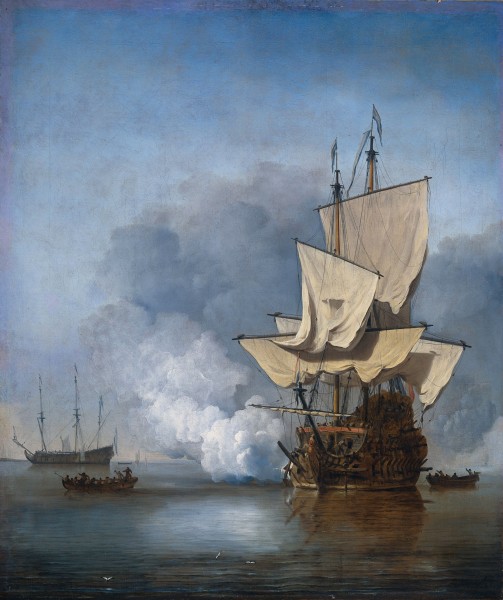 Het Kanonschot - Canon fired (Willem van de Velde II, 1707)