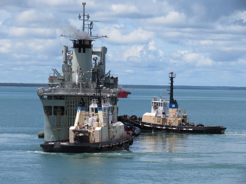 HMAS Tobruk (L 50) Departs Fort Hill Wharf - January 2012