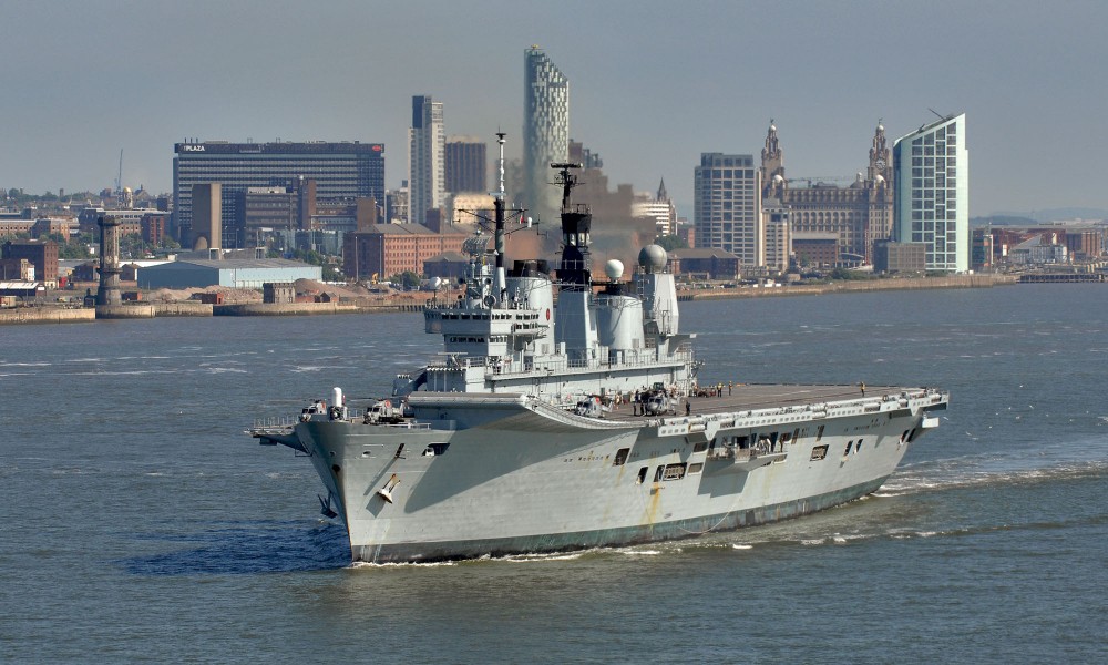 HMS Ark Royal Leaving Liverpool MOD 45151274