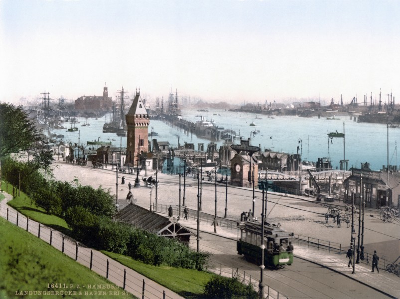 Landungsbrücken bei Sankt-Pauli um 1900