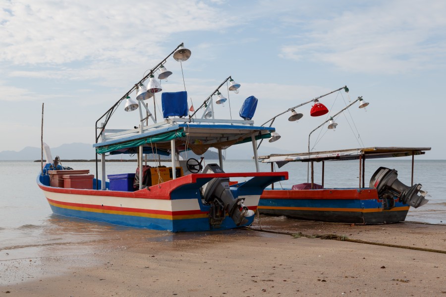 Langkawi Malaysia Fisherboat-at-Pantai-Pasir-Hitam-02