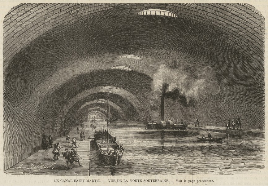 Le Canal Saint-Martin - vue de la voûte souterraine