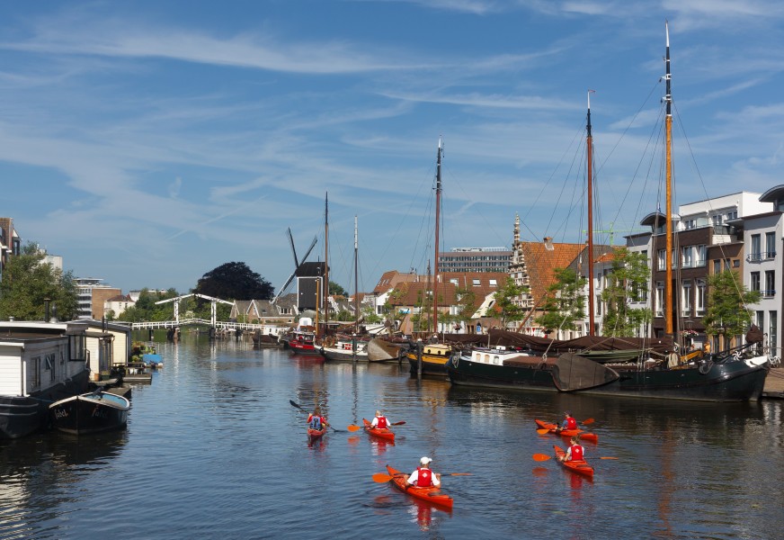 Leiden, zicht op Kort Galgewater vanaf Prinsessekade foto13 2017-06-11 10.24