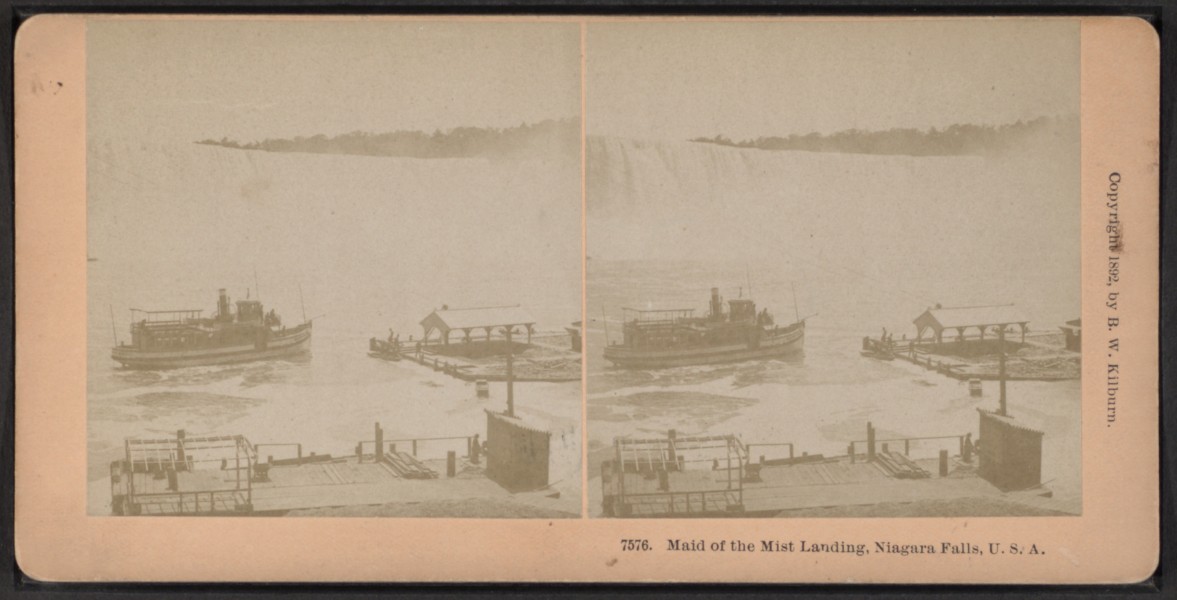 Maid of the Mist landing, Niagara Falls, U.S.A, from Robert N. Dennis collection of stereoscopic views