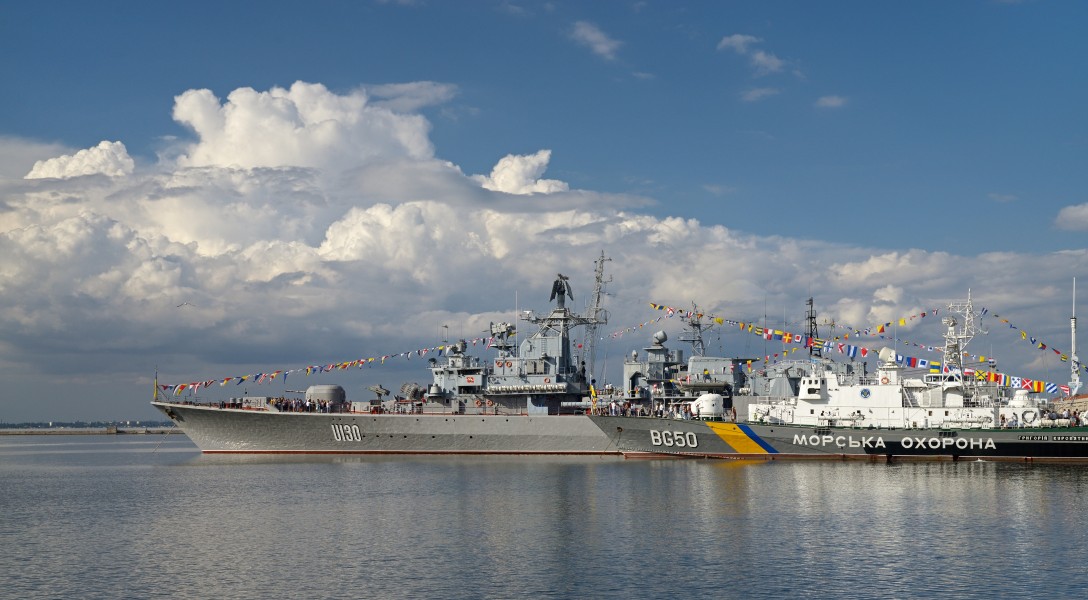Military Ships in Odessa, Navy Day. Ukraine