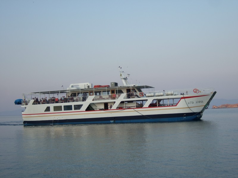 Mount Athos- Ferry Agia Anna casting off Ouranoupolis