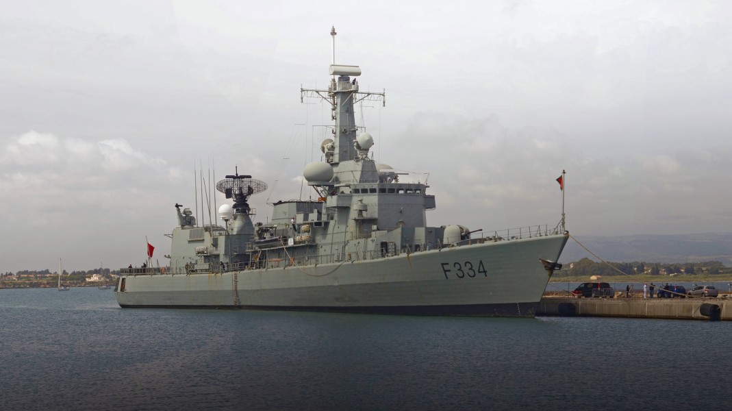 NRP D. Francisco de Almeida (F334). Syracuse port. Sicily, Italy