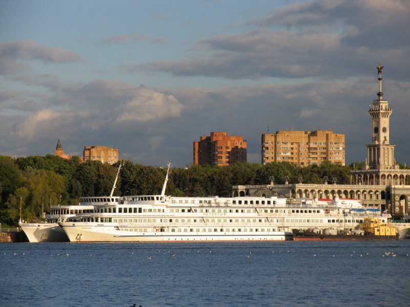 Petergof river cruise ship sunset