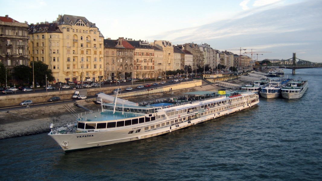 River cruise ships on the Danube in Budapest