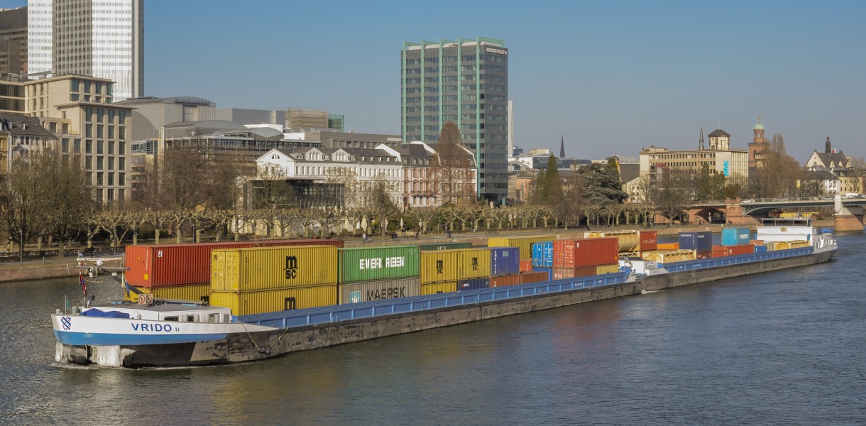 Ship VRIDO II on the river Main in Frankfurt Germany - 02