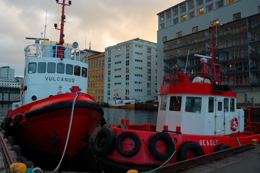 Ships in the Bergen harbour