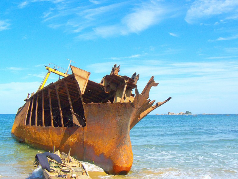Shipwreck, Beach Near Lake Sijung, North Korea